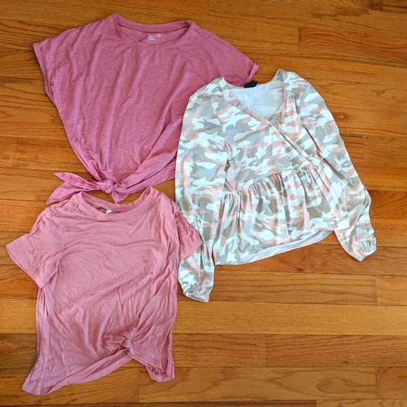 Pretty in pink *3 shirt bundle* NWoT Gap Fit, Mod Lusive with a LLD shirt too - Picture 1 of 12